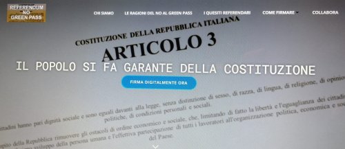 Referendum per il no al Green Pass: partita la raccolta di firme