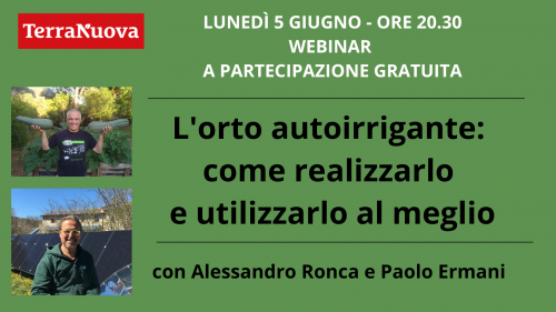 L'orto autoirrigante: webinar gratuito per realizzarlo e utilizzarlo al meglio