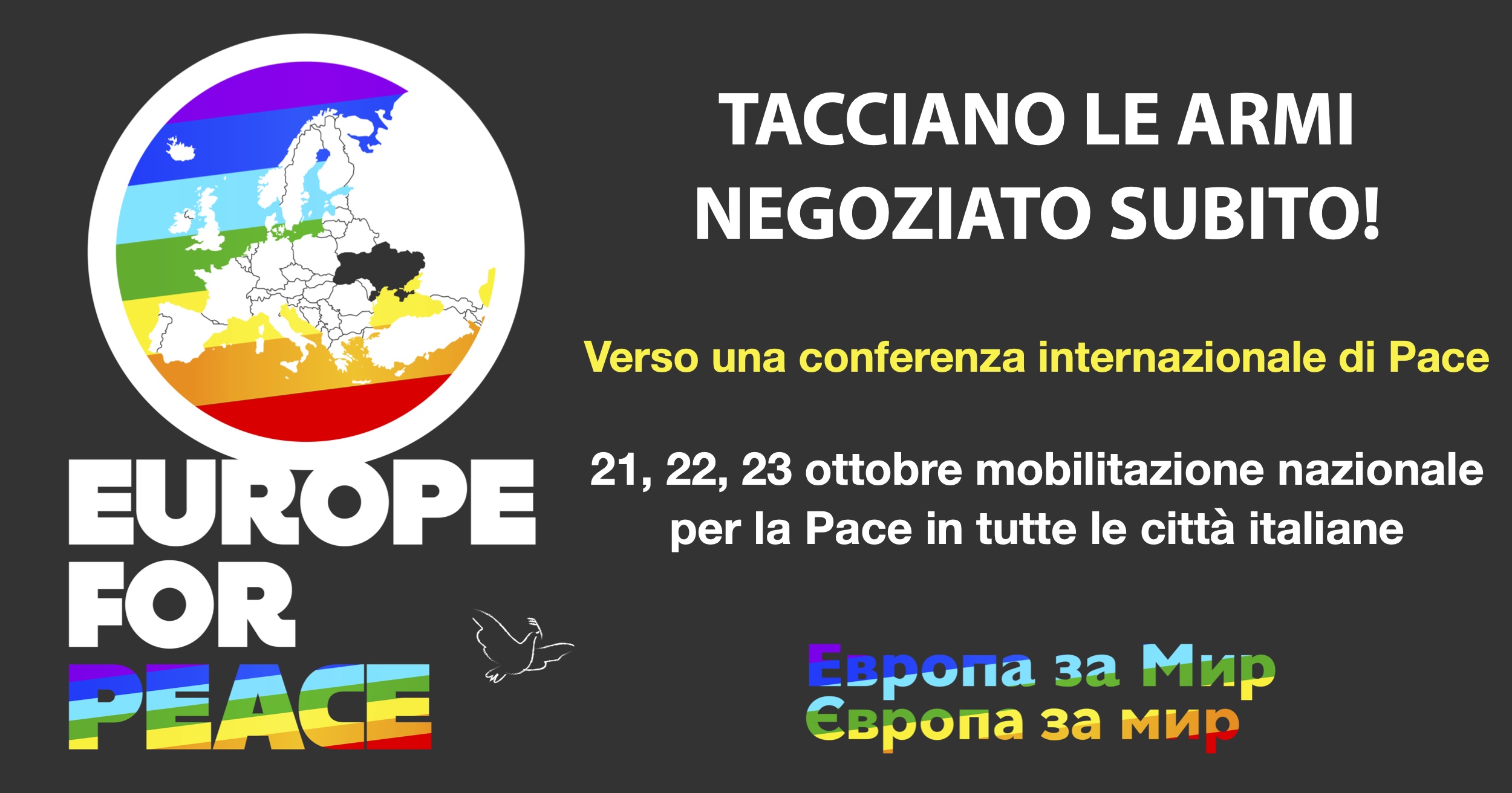 Coalizione Europe For Peace: «Si torni nelle piazze per la pace»