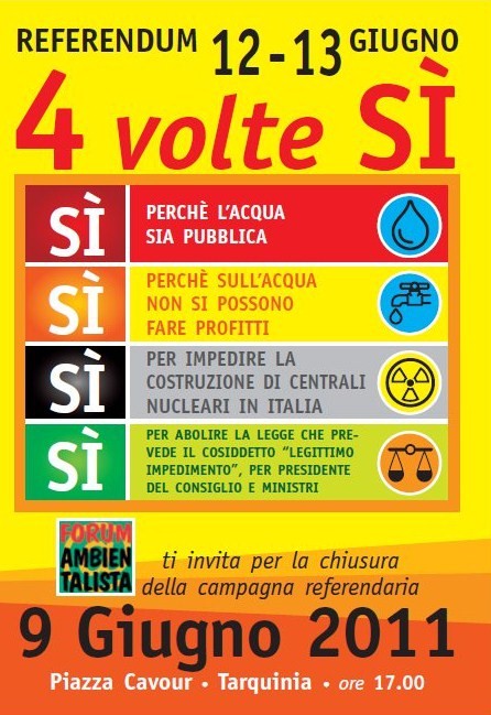 Referendum, a Tarquinia quattro sì per cambiare l'Italia