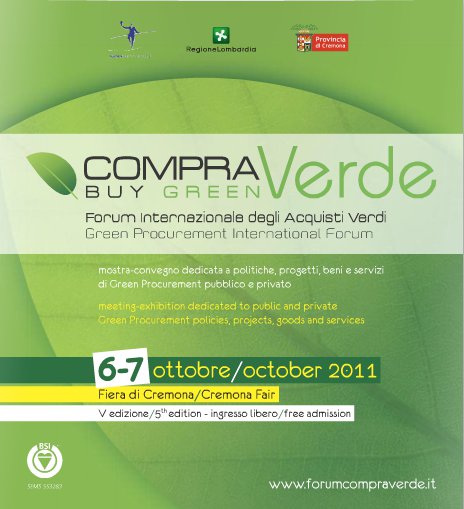 A ottobre il Forum internazionale degli acquisti verdi
