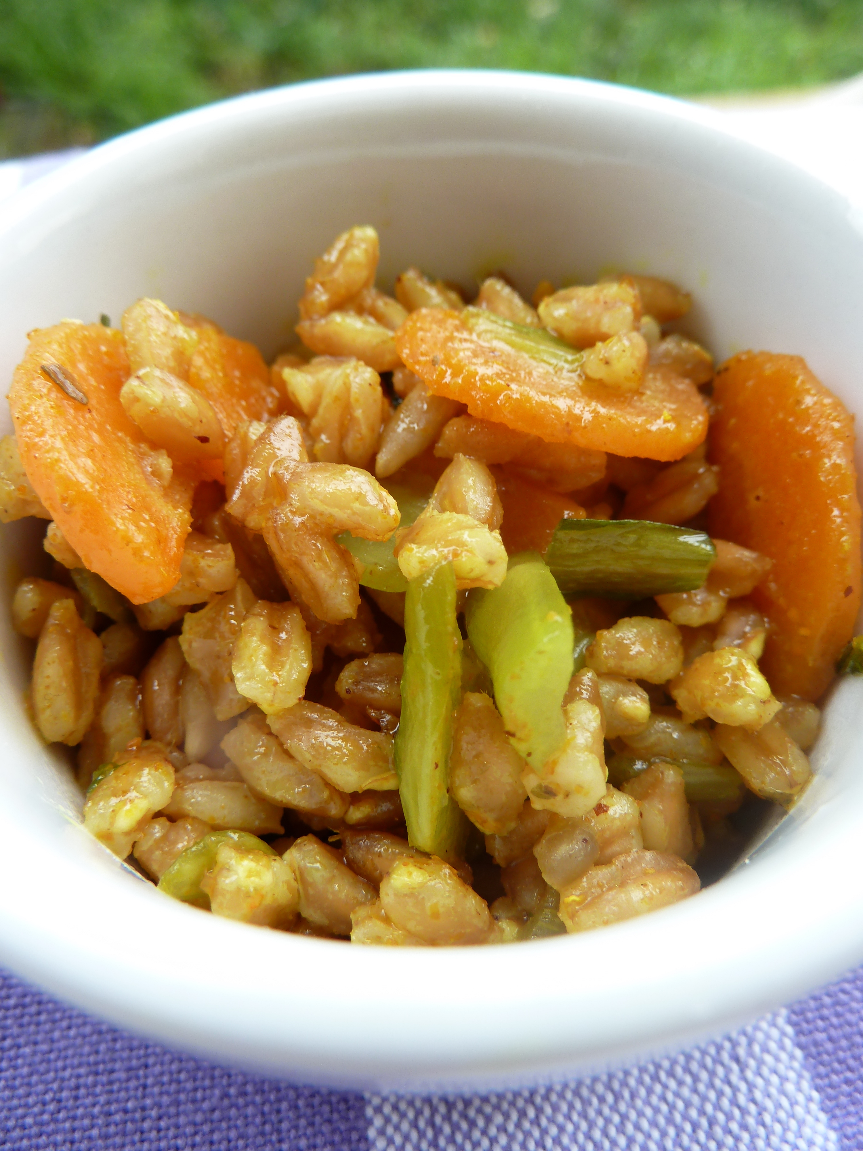 Farro al curry con catalogna e carote 