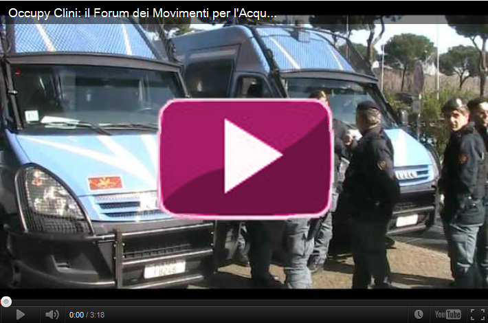 Occupy Clini: il Forum dei Movimenti per l'Acqua chiede democrazia