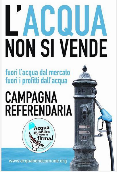 Acqua, il 26 marzo si manifesta per i due sì al referendum
